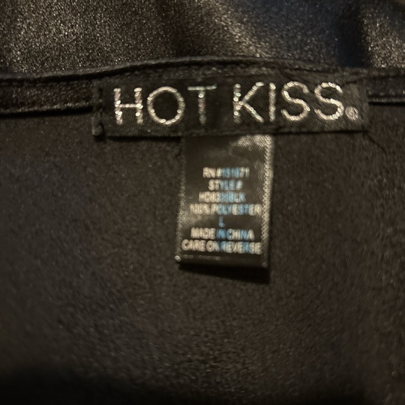 Hot Kiss Black Slip Dress Cross Adjustable Straps Goth Grunge Size Large - Picture 3 of 3